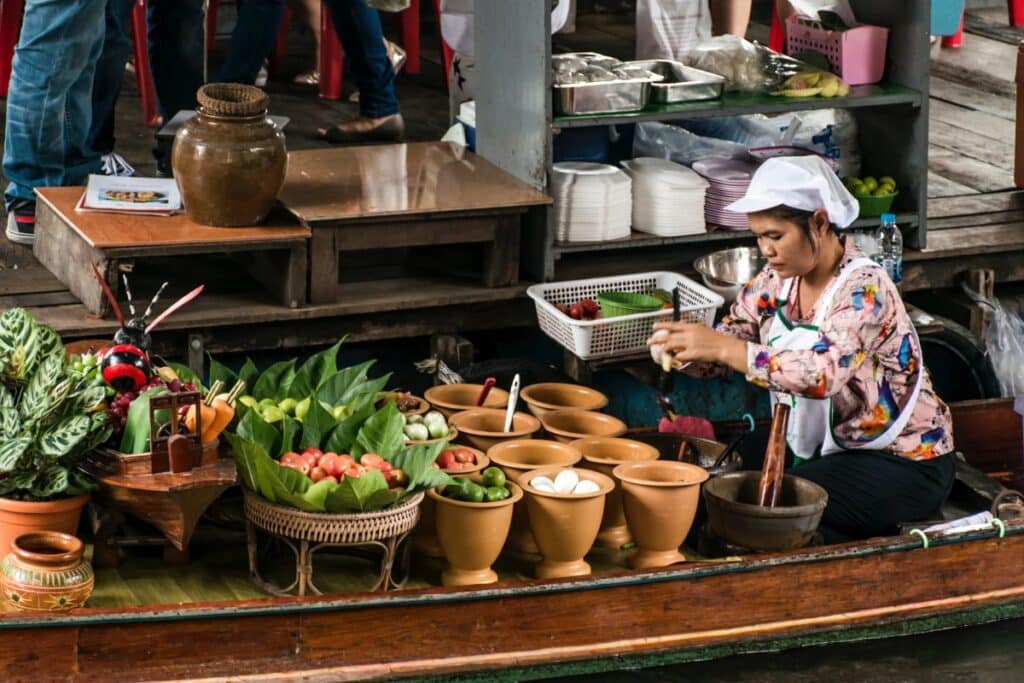 Taling Chang Floating Market Bangkok Tour