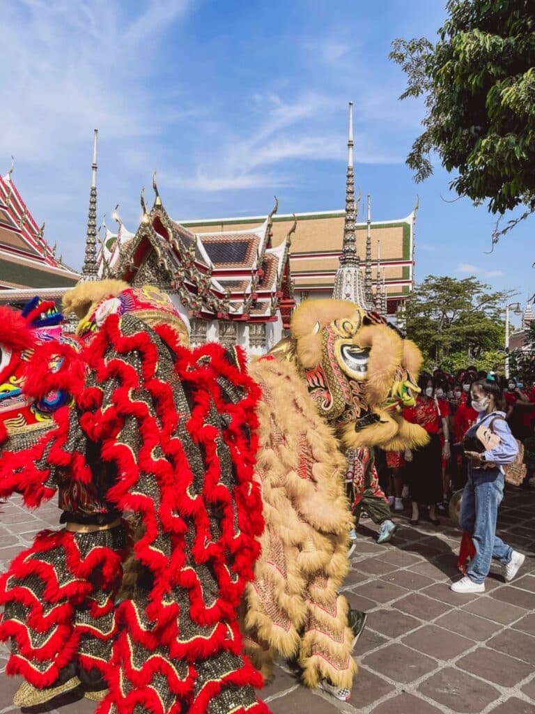 Chinese New Year In Bangkok - Drachen Parade Im Tempel Wat Pho
