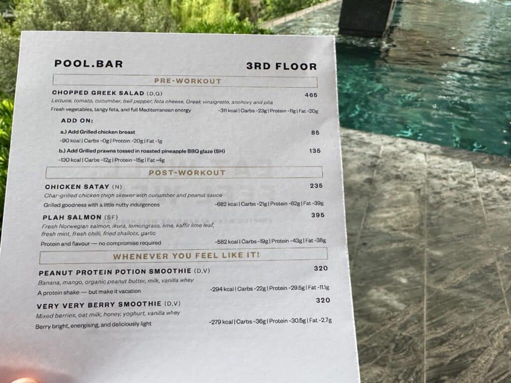 Poolkarte Mit Angaben Zu Kalorien Und Nährwerten